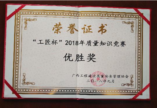 线上买球集团有限公司
喜获全区“工匠杯”2018年质量知识竞赛佳绩